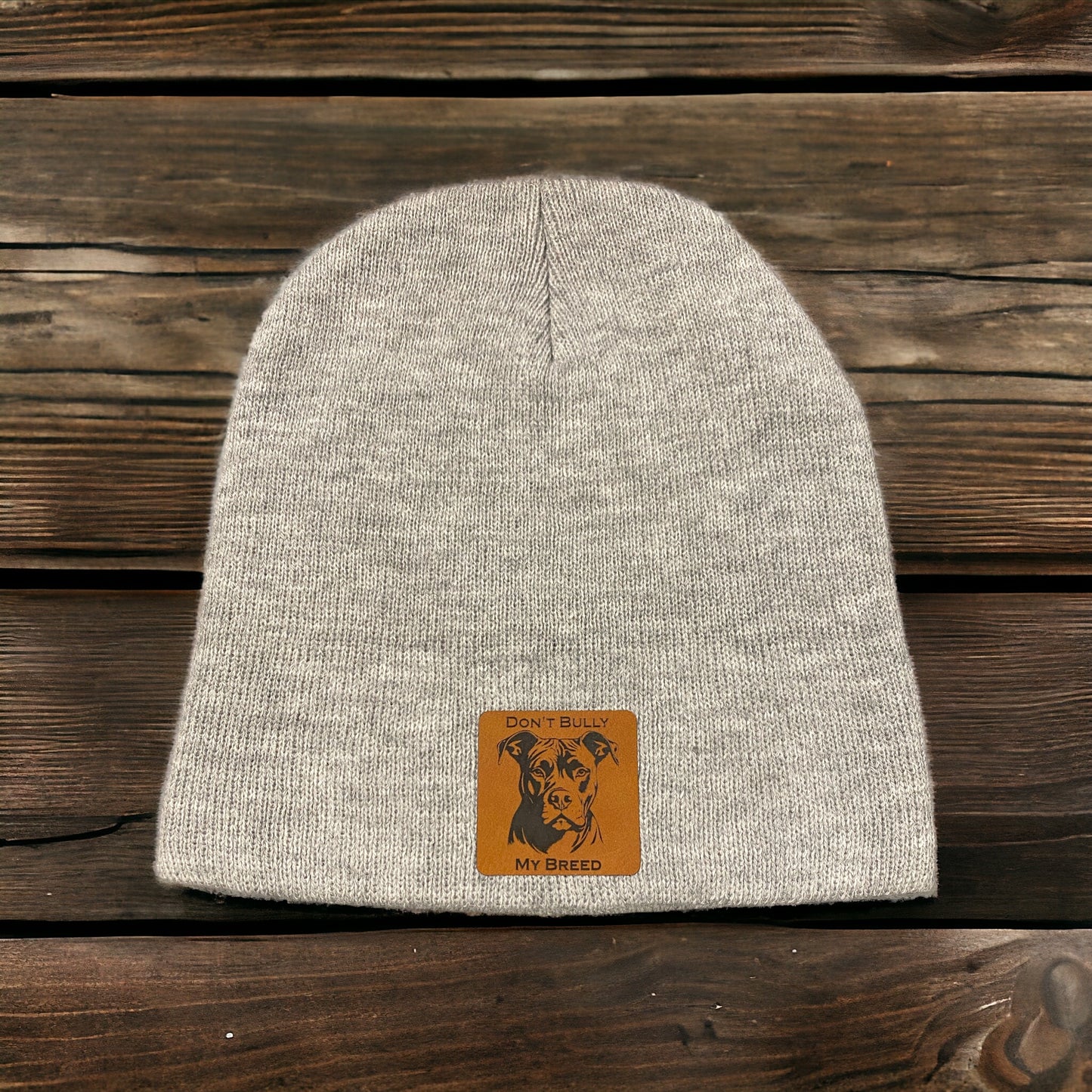 Don’t Bully My Breed Pitbull Gray Beanie