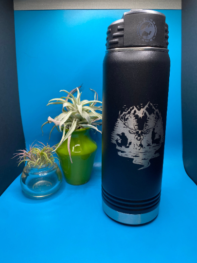 Mountain hunter scene Black Tumbler